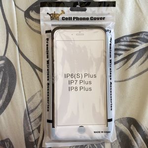 iPhone 6s, 7, & 8 Plus Cell Phone Cover, Black Outline, Clear Back 📱